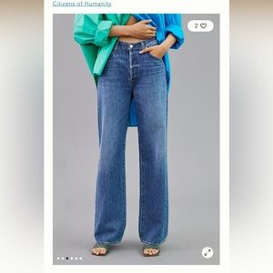 Citizens of Humanity Annina High-Rise Wide-Leg Jeans, Size 29, 33” length